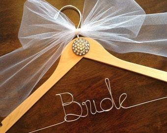 Bridal Hanger, Wedding Shower Gift, Wedding Dress Hanger, Jewels & Rhinestone Hanger