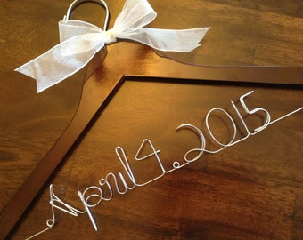 SALE Personalized Wedding Hanger/ Brides Hanger/ Bride/ Name Hanger/ Wedding Hanger/32 Ribbon Colors