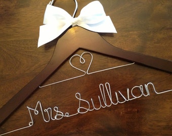 CYBER SALE Wedding hanger, double row, Bride hanger, Bridesmaid hanger, Personalized wedding hanger, Wedding dress hanger, Custom hangers