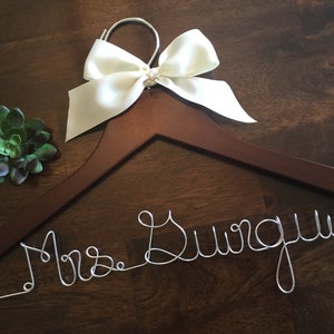 Sale Personalized Wedding Hanger Bridal Hanger Bride Hanger with Custom Wire Name Hanger Wedding Dress Hanger