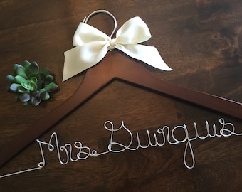 Sale Personalized Wedding Hanger Bridal Hanger Bride Hanger with Custom Wire Name Hanger Wedding Dress Hanger