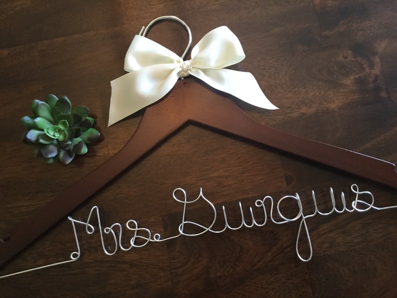 Sale Personalized Wedding Hanger Bridal Hanger Bride Hanger with Custom Wire Name Hanger Wedding Dress Hanger 