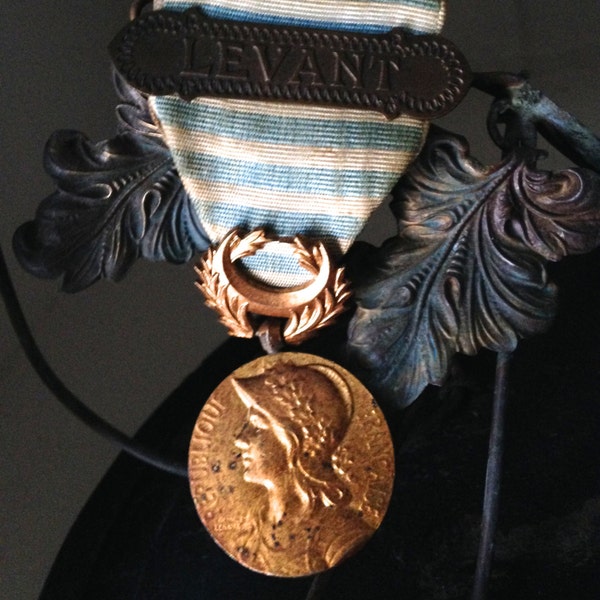 antique French military medal, Republique Francaise medal