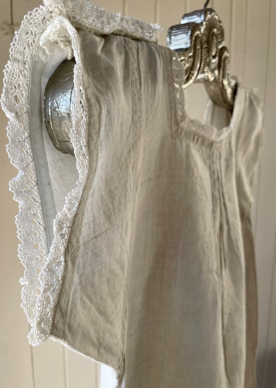 antique French linen and lace nightgown ~ CP mono… - image 7