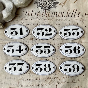 antique French enamel number, circa 1930