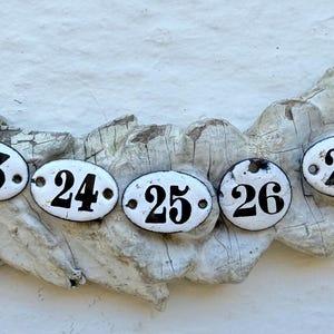 antique French enamel number, circa 1930s