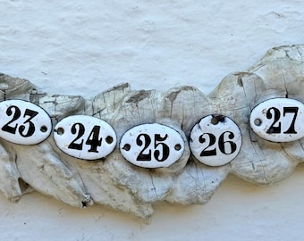 antique French enamel number, circa 1930s