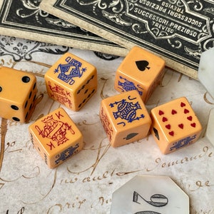 antique Bakelite dice, set of six ~ circa 1930s