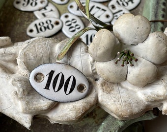 antique French enamel number, circa 1930s