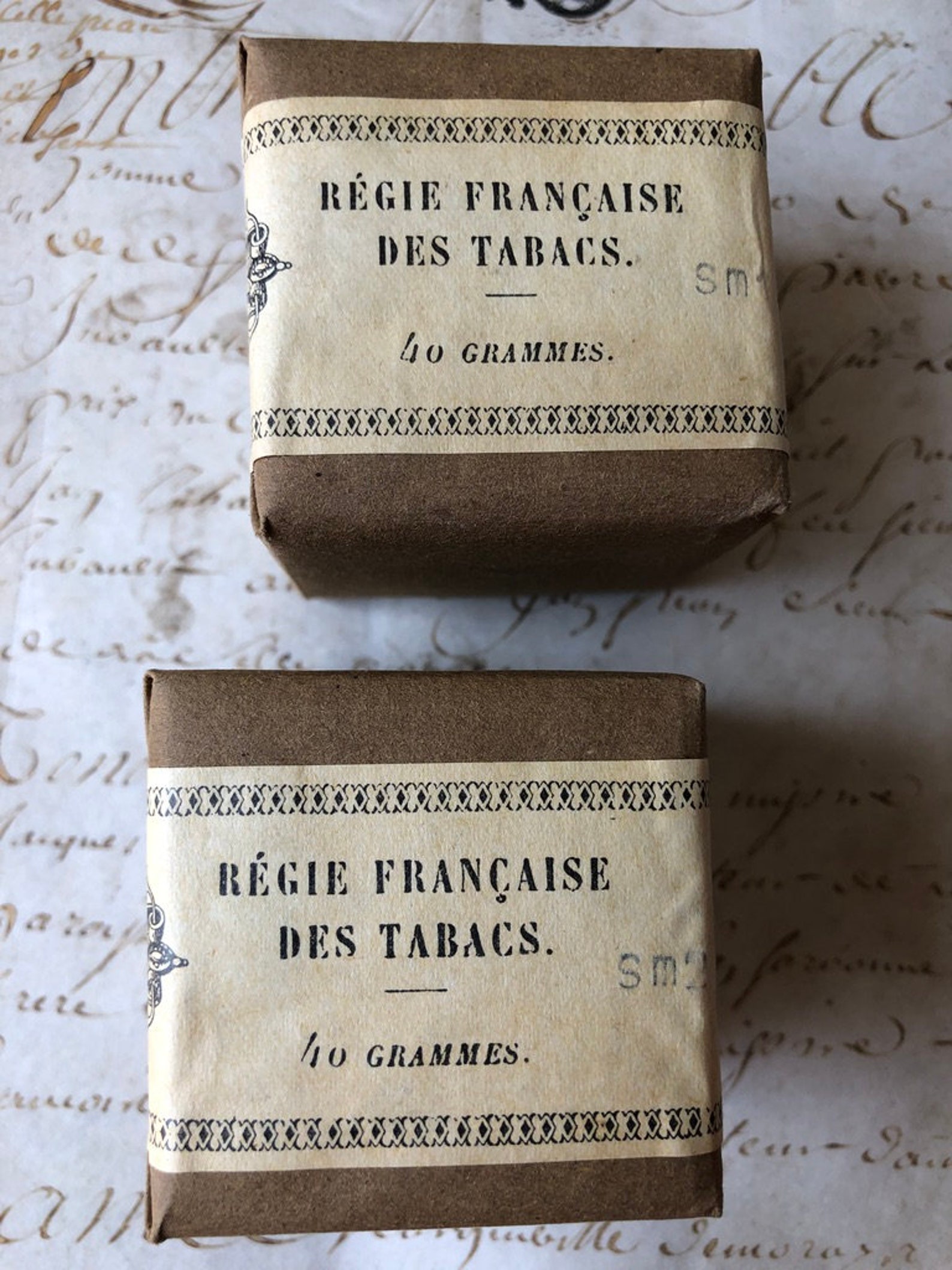 Pair Antique French Tobacco Bundles Circa 1900 Etsy