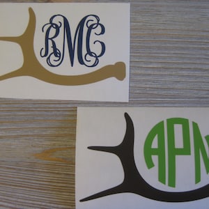 Deer Antler Monogram Car Decal - Monogram Deer Antler Car Decal - Monogram Deer Antler - Deer Antler Decal - Deer Antler - Deer - Monogram