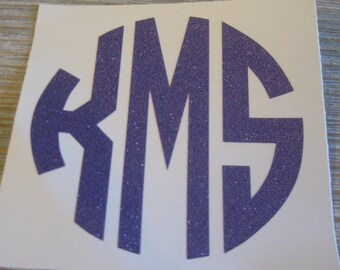 Glitter Monogram Car Decal - Monogram Glitter Car Decal - Monogram Car Decal - Monogram Decal - Car Decal - Glitter Decal - Glitter