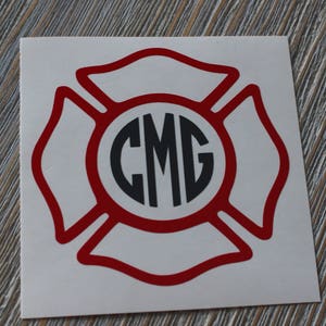 Firefighter Monogram  Decal - Firefighter Car Decal - Firefighter Emblem Decal - Firefighter -  Monogram - Car Decal - Decal - Firefighter