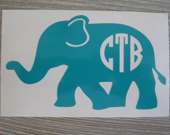 Elephant Monogram Car Decal - Monogram Elephant Car Decal - Monogram Car Decal - Car Decal - Elephant Decal - Elephant Monogram - Elephant