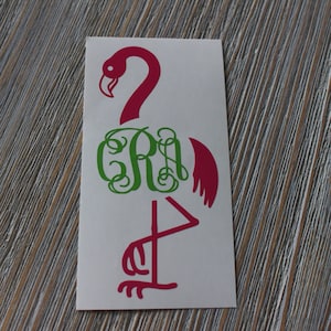 Flamingo Monogram Car Decal - Monogram Flamingo Car Decal - Monogram Car Decal - Monogram Decal - Car Decal - Pink Flamingo Decal - Flamingo