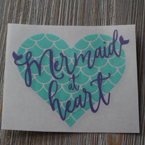 Mermaid at Heart Decal - Mermaid Decal - Mermaid Car Decal - Car Decal - Monogram Decal - Monogram Car Decal - Heart Decal - Decal - Mermaid