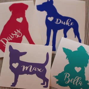 Dog Name Decal - Dog Decal - Dog Car Decal - Pet Decal - Yorkie Decal - Puppy Decal - Dog Car Decals - Pit Bull Decal - Lab Decal - Dog