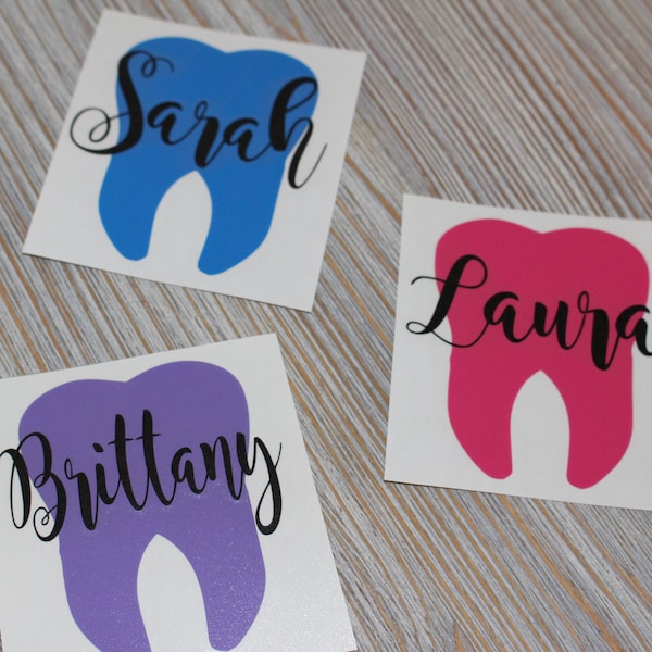 Tooth Monogram Decal - Tooth Decal - Personalized Tooth Decal - Dentist Decal - Tooth Car Decal - Tooth - Yeti Decal - Laptop Decal - Decal