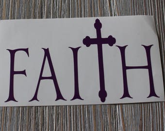 Faith Car Decal - Religious Car Decal - Christian Decal - Cross Car Decal - Faith - Faith Decal - Car Decal - Religious Decal - Monogram