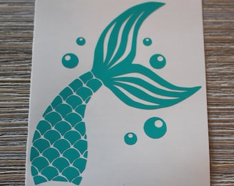 Mermaid Tail - Mermaid Tail Decal - Mermaid Tail Car Decal - Monogram Decal - Car Decal - Mermaid Decal - Mermaid - Cup Decal - Decal