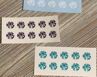 Nail Decals - Monogram Nail Decals - Vinyl Decals - Circle Monogram Decals - Circle Monogram Nail Decals - Monogram
