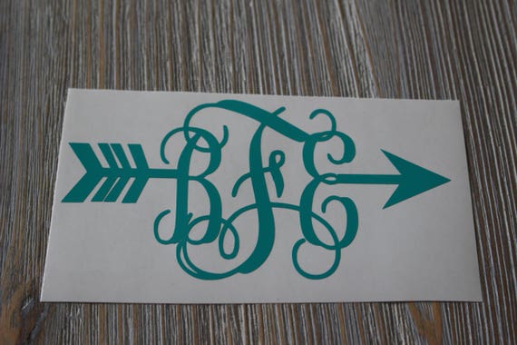 Arrow Monogram Car Decal - Monogram Arrow Car Decal -Monogram Car Decal - Arrow Decal - Monogram Decal - Car Decal - Arrow Car Decal - Decal