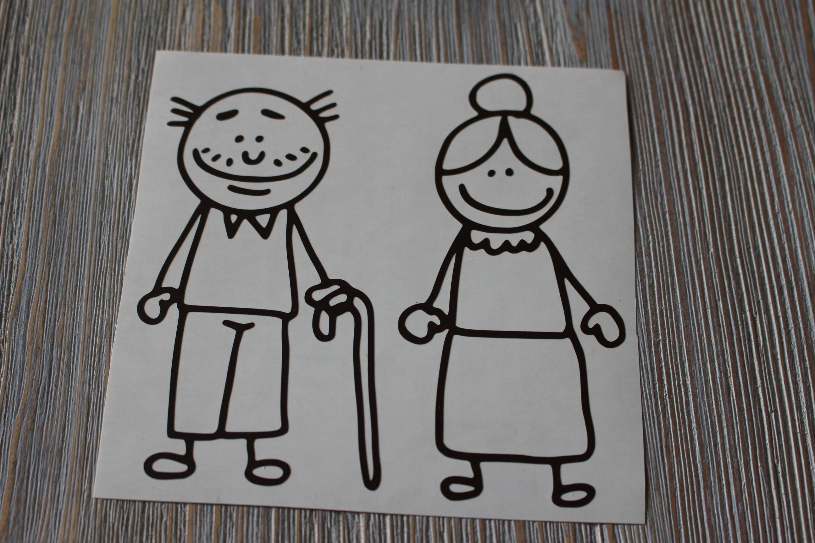 Grandma and Grandpa Car Decal Grandparents Car Decal Old Etsy