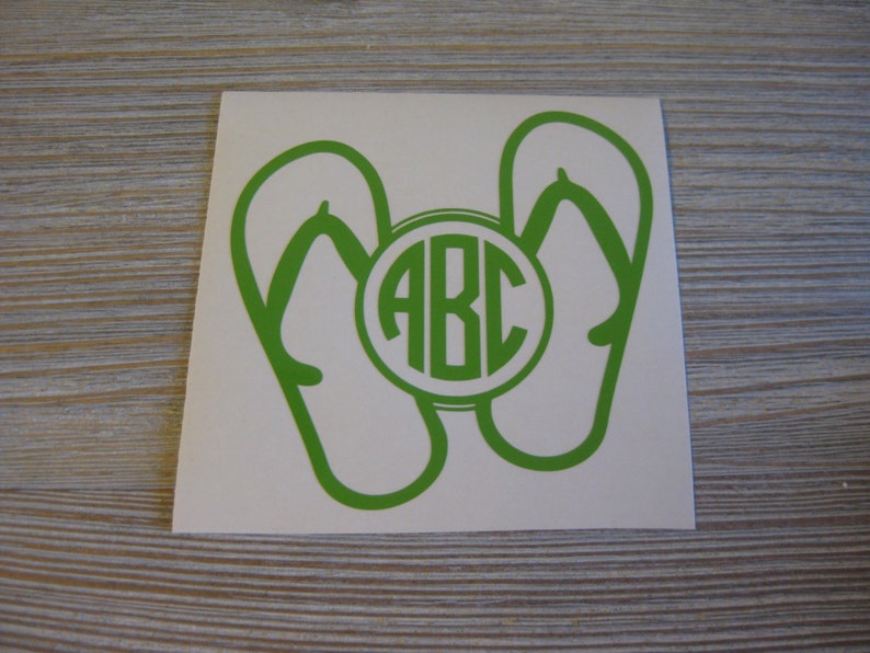 Download Flip Flop Monogram Car Decal Monogram Flip Flop Car Decal ...