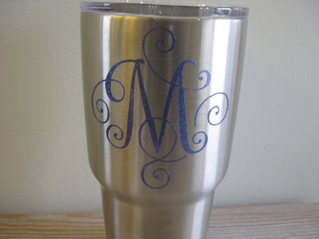 Yeti Monogram Glitter Decal - Monogram Yeti Glitter Decal - Glitter ...