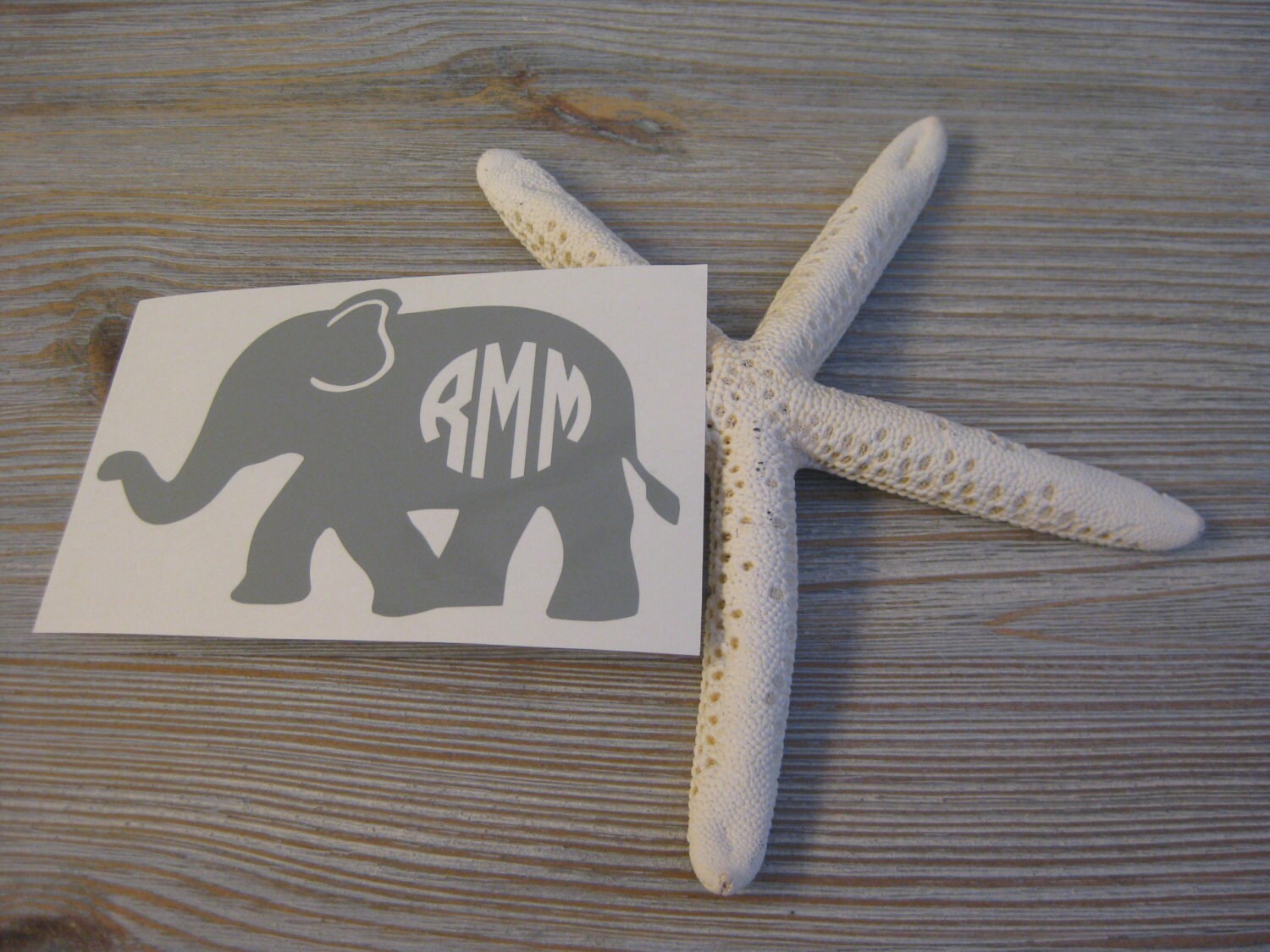 Elephant Monogram Car Decal Monogram Elephant Car Decal Etsy