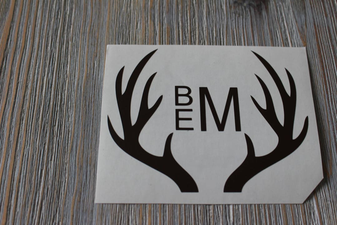 Deer Antler Monogram Car Decal Monogram Deer Antler Car Decal Monogram