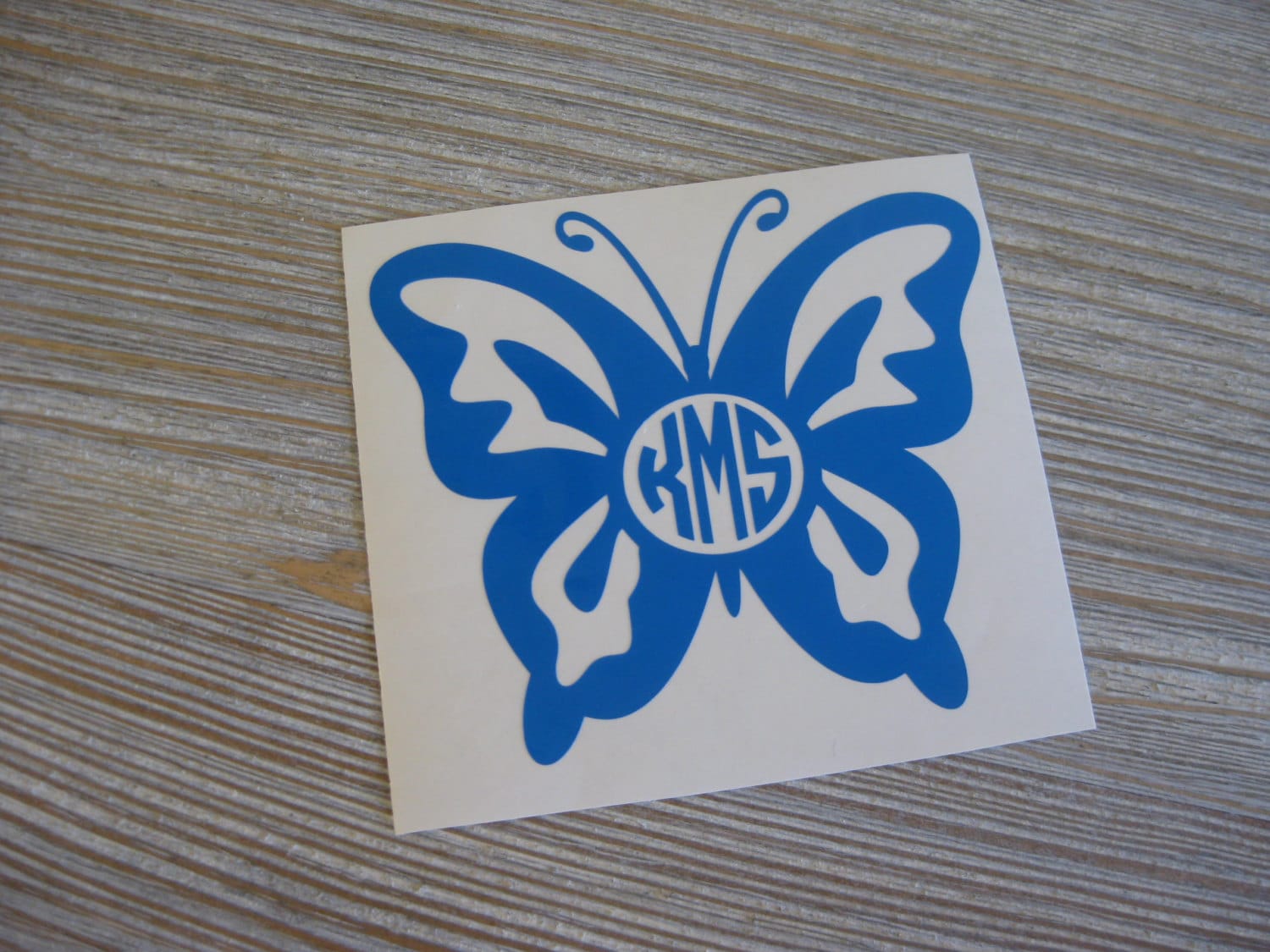 Butterfly Monogram Car Decal Monogram Butterfly Car Decal Etsy