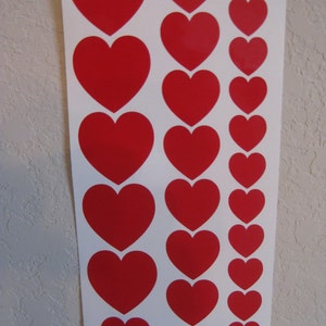 Heart Decal - Sheet of Heart Decals - Valentine Heart Decals - Love Decals - Valentine Decals - Kid Stickers - Love Stickers - Decals