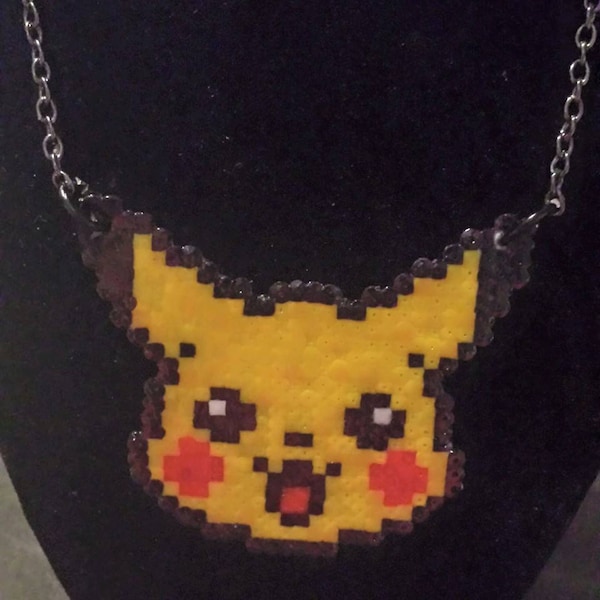 Pikachu Pokemon Hama Bead Necklace