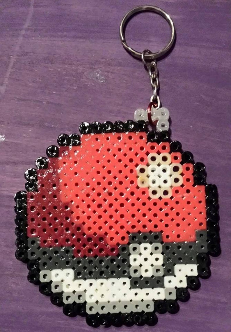 Pokeball Perler Bead Keychain Etsy