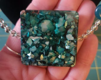 Green Abalone Resin Matrix Necklace