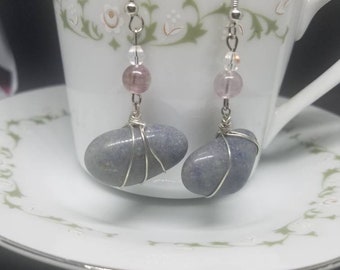 Purple Charoite Stone Earrings