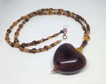 Murano Glass Heart Pendant Necklace