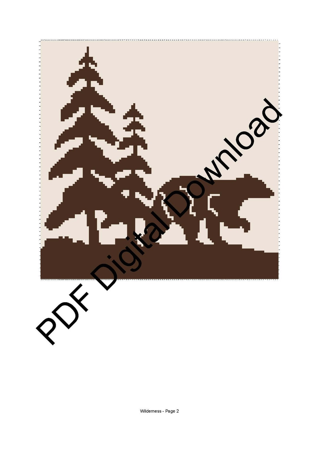 Wilderness Bear *digital Download* Color Graph, Symbol Graph, and Row ...