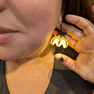 Spider Web Chandelier Earrings that actually LIGHT UP!