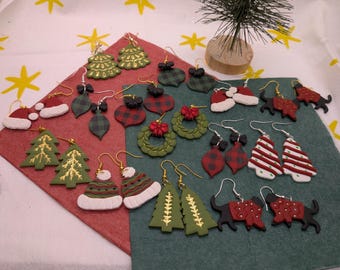 Christmas Earrings- Handmade Polymer Clay