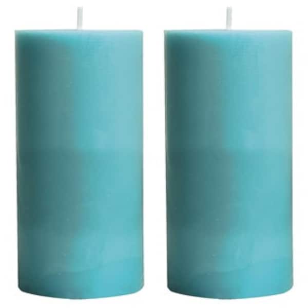 Turquoise Scented Pillar Teal Candles Set of 2-3x6 inch 60 Hours Ritual Prayer Candle Christmas New Year decoration