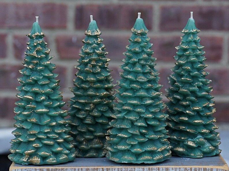 Christmas Tree Pillar Candle Set of 4 Scented Unscented 5.5 Etsy