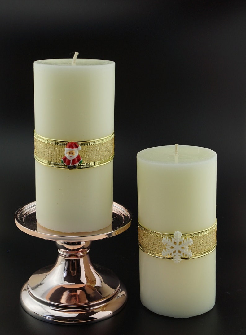 Christmas Pillar Candles Scented Unscented Set Of 2 Red White Etsy