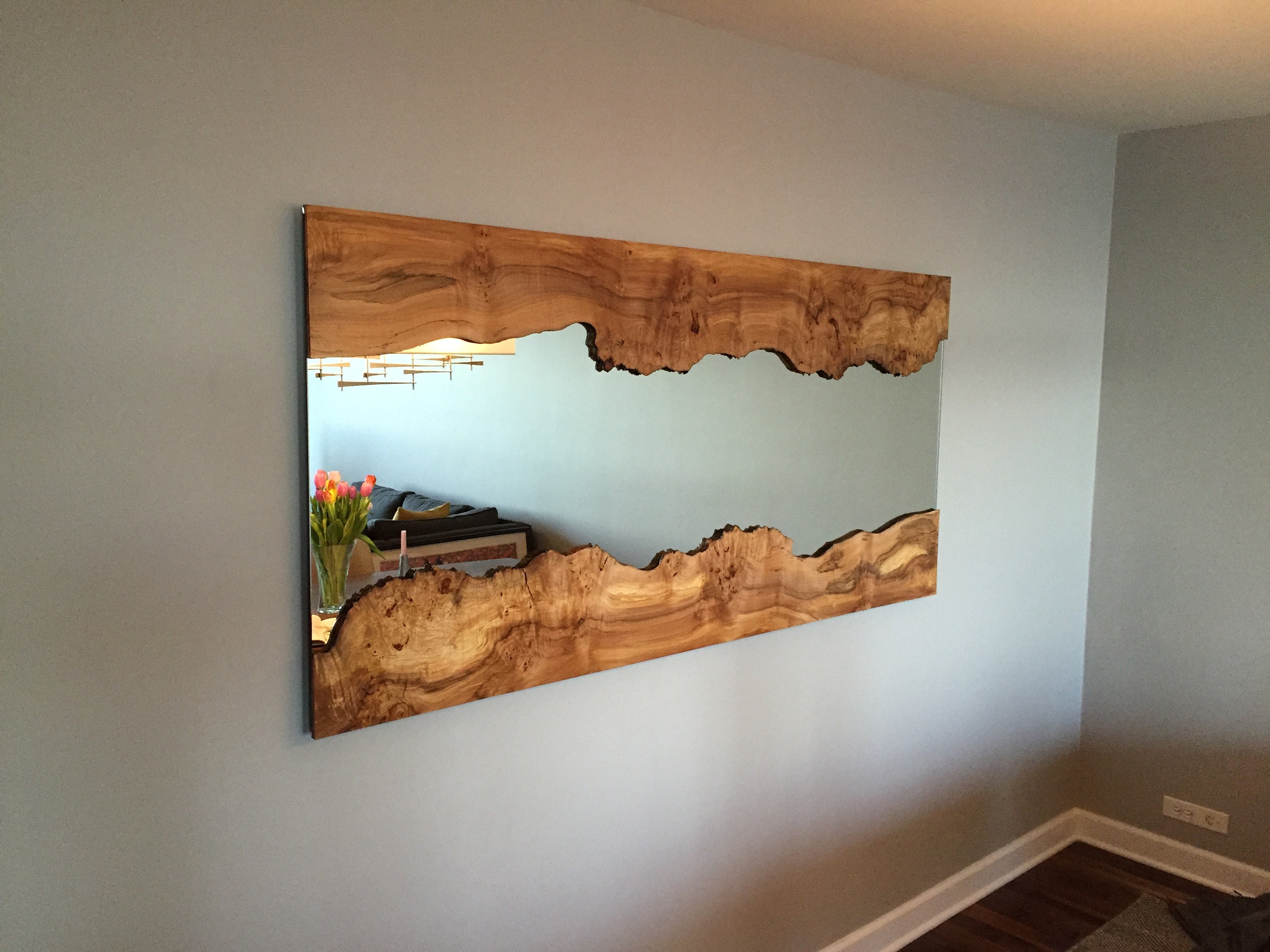 Handcrafted Live Edge Wall Mirror With Live Edge Wood Frame Etsy