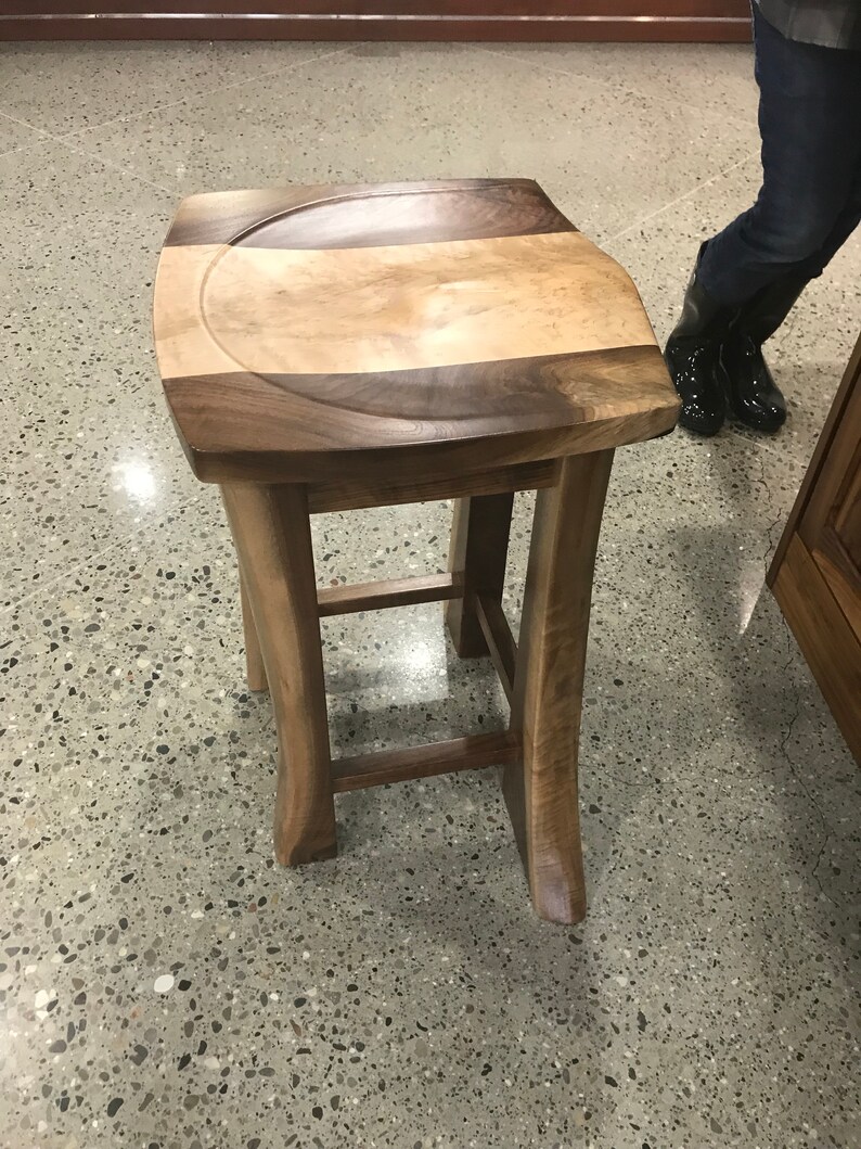 Walnut Maple Live Edge Stools Etsy
