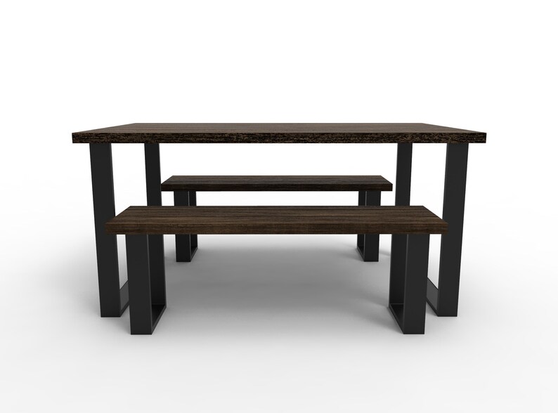 Dining Table With Two Long Benches Etsy