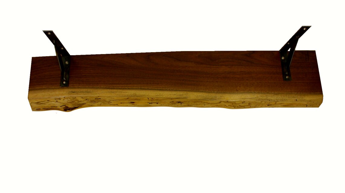 Walnut Live Edge Shelf 36l X 6 12w Etsy