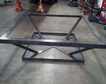 Modern Heavy Duty Iron Table Frame - Square Tubing Large Steel Frame Table Base With Welded Joint For Coffee & End Tables