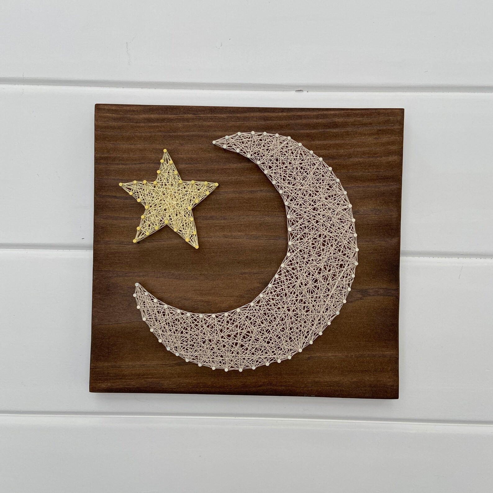 Moon and Star String Art, Wall Art, Nursery Decor, Grey Moon Etsy